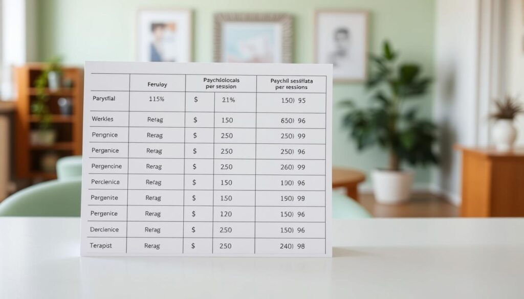 Tabla con referencias de precios de sesión psicológica en Uruguay Tabla con referencias de precios de sesión psicológica en Uruguay